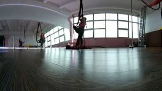 360° VR. First  aerial silks class. Pole dancing, aerial hoop improvisation.