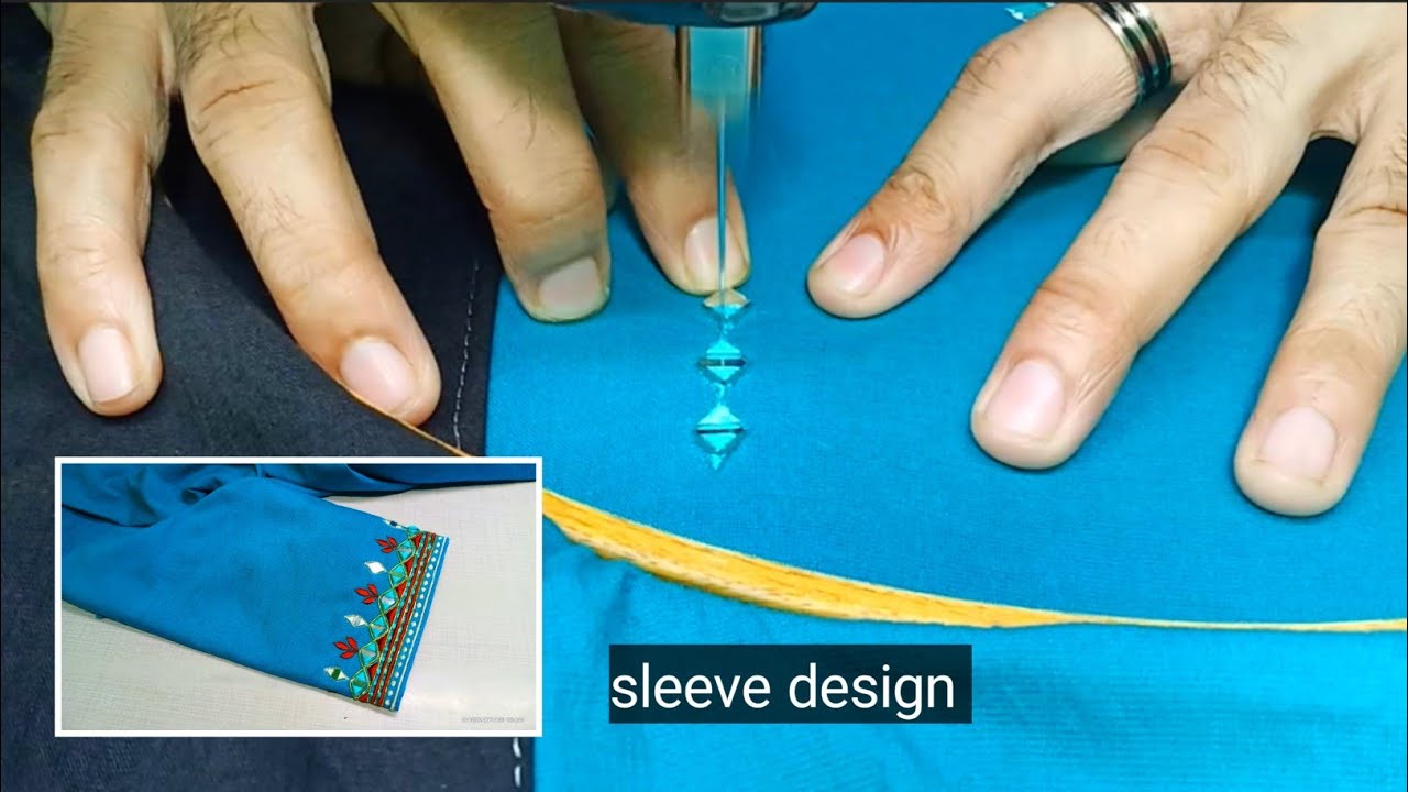 Machine embroidery mirror work design : Embroidery for beginners