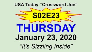 S02E23 USA Today Crossword "It's Sizzling Inside" January 23, 2020
