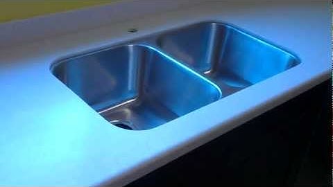 Livingstone solid surface countertop installed with a Tritan stainless steel undermount sink