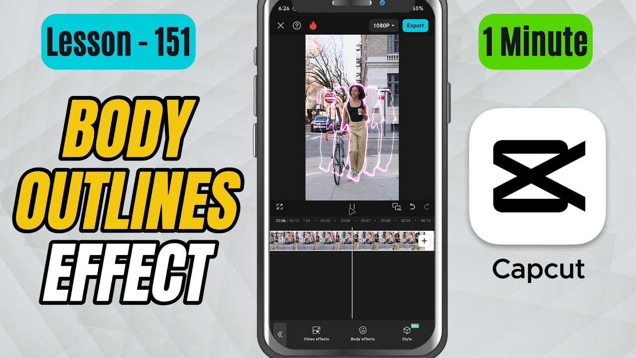Как добавить эффект клонирования контура тела в CapCut Mobile — Урок 151 Учебное пособие по CapCut