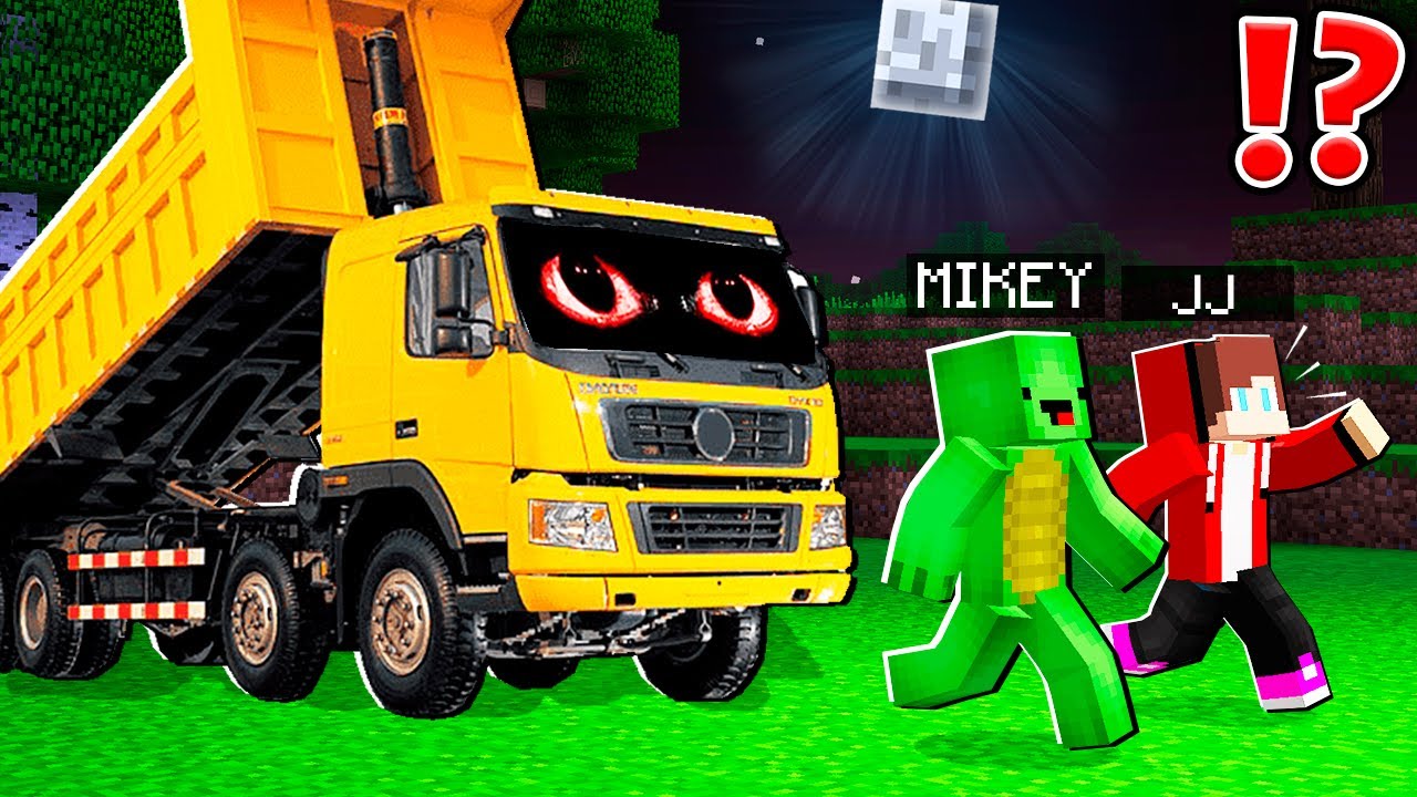 How Mikey and JJ Escape From DUMP TRUCK MONSTER at 3AM ? Minecraft Maizen
