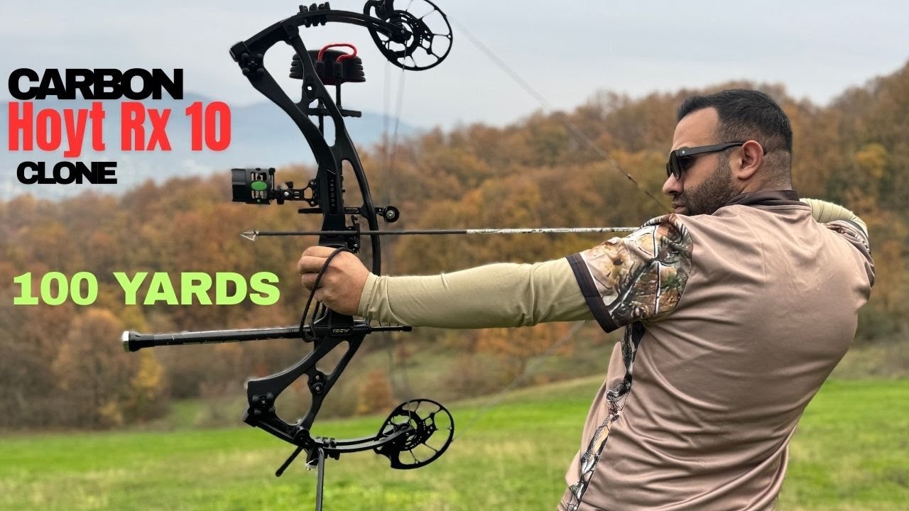 Carbon Compoundbow Hoyt Rx-9 / 10 Clone 100 YARDS Group! (T Bow H21)