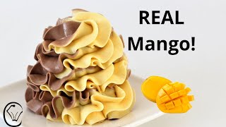 Mango and Chocolate Condensed Milk Buttercream Two-Tone Dual Frosting Silky Smooth No Grit!