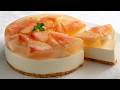 【絶品♡桃を使った贅沢なレアチーズケーキ🍑】Fresh Peach No-Bake Cheesecake