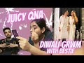 GRWM for DIWALI party|| rating best friend's outfits + answering *juicy*  Q's