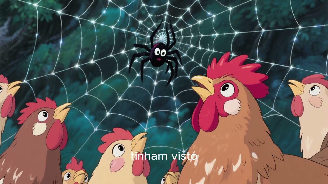 A teia de aranha no galinheiro