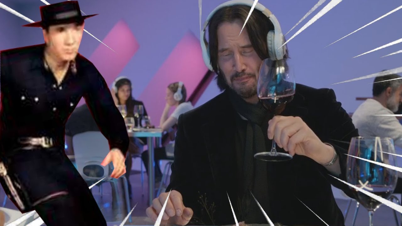 Keanu Reeves Listens To BIG IRON {Keanu Reeves Dinner Table Scene Meme ...