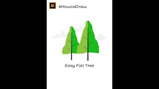 Flat Tree Illustration In Adobe Illustrator