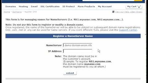 eNom.com Registering name servers by Host4Go Tutorials