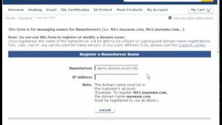 eNom.com Registering name servers by Host4Go Tutorials