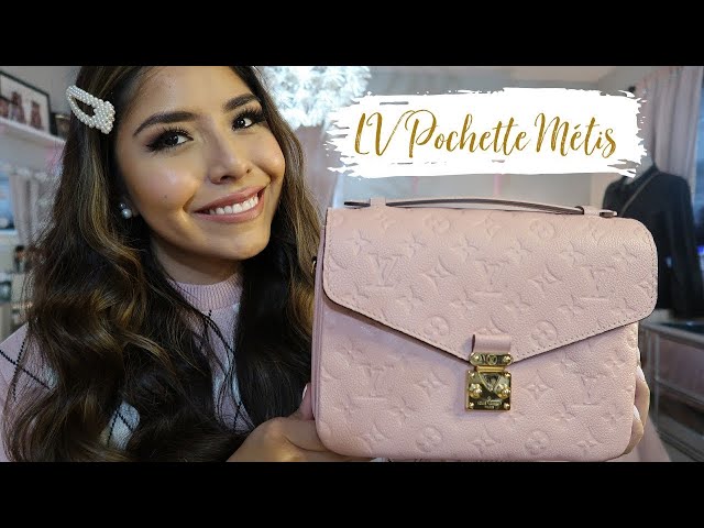 MINT! Louis Vuitton Pochette Metis Rose Poudre Pink Empreinte Leather