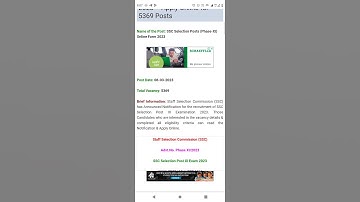 SSC Selection Posts (Phase-XI) Recruitment 2023 – Apply Online for 5369 Posts