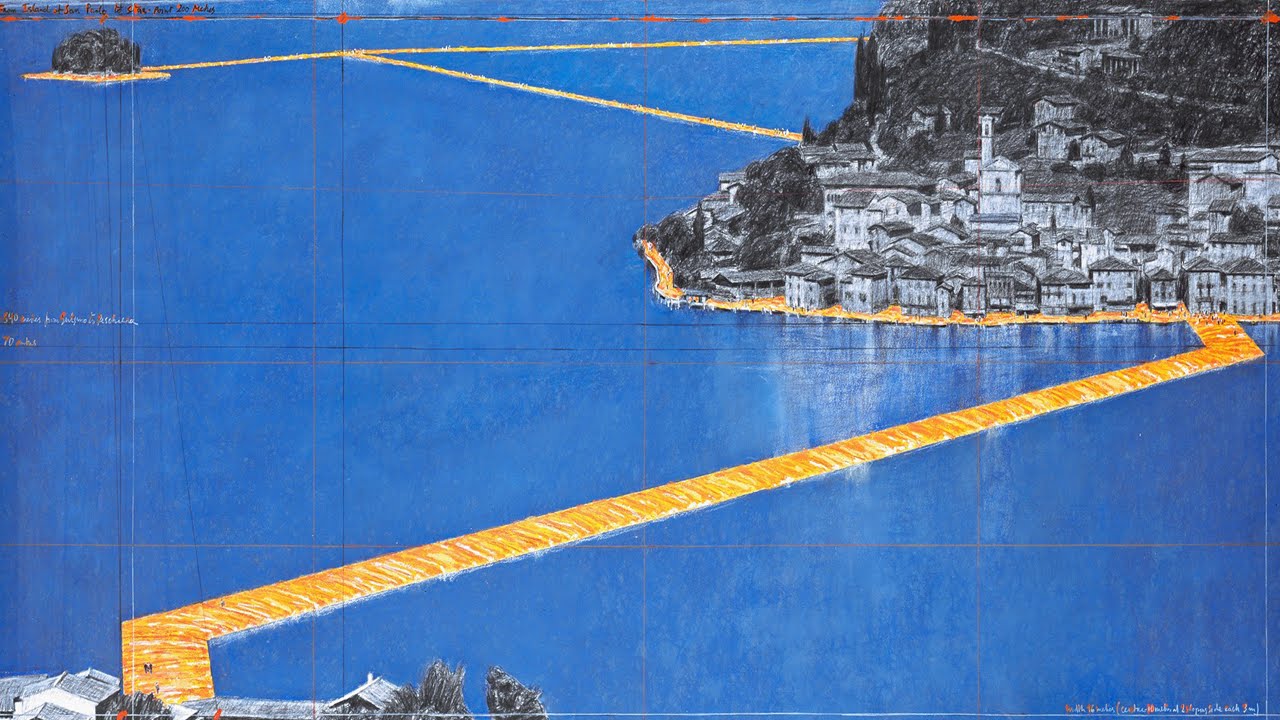 Christo The Floating Piers Across The Water Of Lake Iseo Youtube