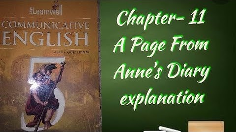 Learnwell communicative English class 5, chapter-11 A Page From Anne