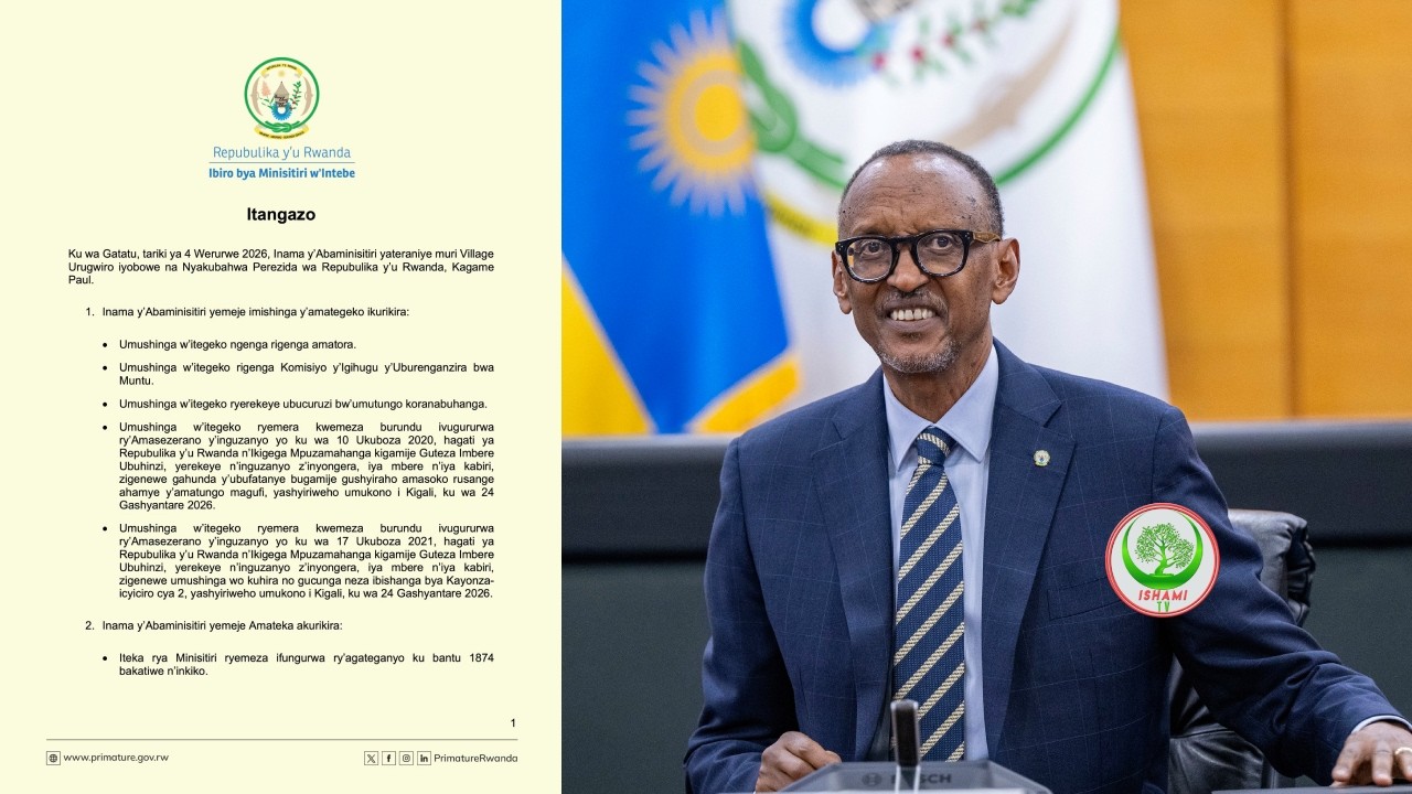 KURIKIRA IBYEMEZO BY'INAMA Y'ABAMINISITIRI YO KURUYU WA 4|3|2026, H.E KAGAME AFASHE IMYANZURO IKAZE