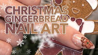 easy christmas gingerbread nail art snowflake foil hack
