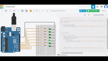 How to make LED chaser using Arduino in Tinkercad