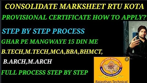 RTU|HOW TO GET PROVISIONAL MARKSHEET FROM RTU KOTA AT HOME ADDRESS|HOW TO APPLY|STEP BY STEP PROCESS