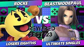 ReWired Fest 2023 Top 8 - Rocke (Pac-Man) Vs. BeastModePaul (Hero) Smash Ultimate - SSBU