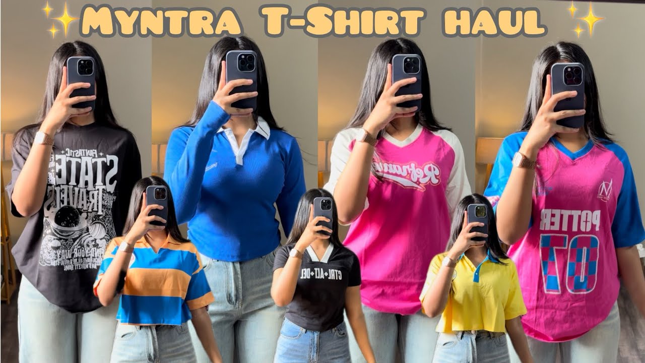 *HUGE* MYNTRA T-SHIRT HAUL😍||TRENDY & AFFORDABLE CROP TEES, OVERSIZED T-SHIRTS || COLLEGE MUST HAVE🎀
