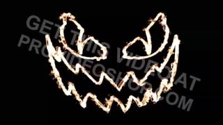 Flaming Face Fire Pumpkin Background