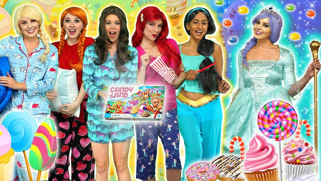 aladdin imdb DISNEY PRINCESS PAJAMA PARTY. (Candyland Frozen Elsa and Anna, Belle, Ariel, Jasmine and Maleficent)