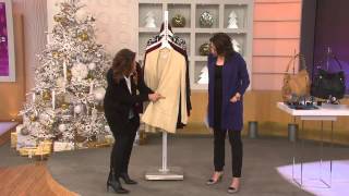 Susan Graver Plush Knit Long Sleeve Open Front Cardigan With Sandra Bennett