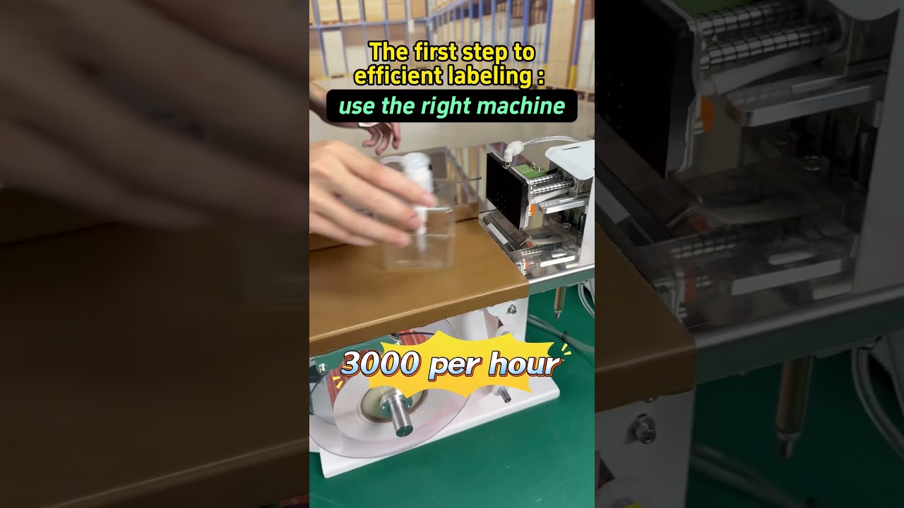 Vertical and flat surface labeling machine can label every flat surface side  for the product