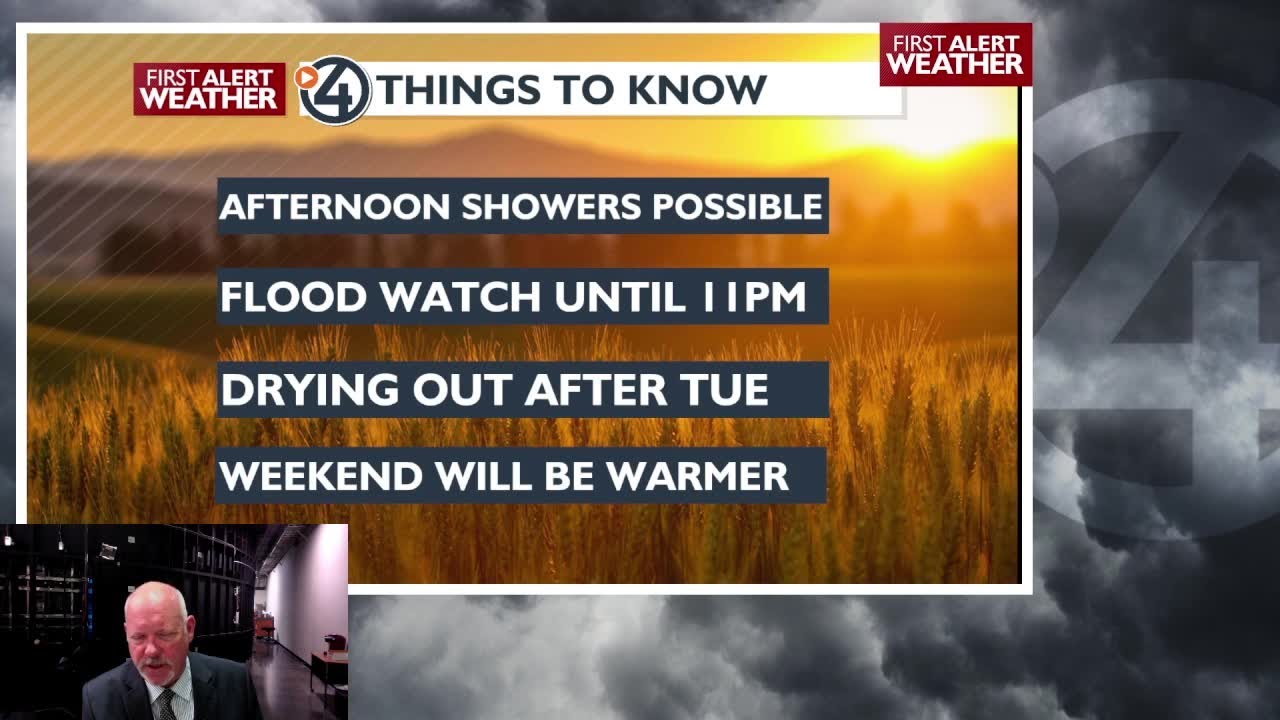 Clouds and showers possible with a Flood Watch until 11 p.m. - Mark ...