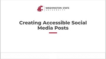 Creating Accessible Social Media Posts | GAAD at WSU | May 16, 2024