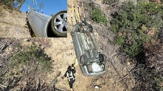 Recovering an upside down Toyota Camry on Mulholland Drive