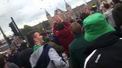 Celtic Fans Amsterdam Police Escort Dam Square to Central Station 17.09.15