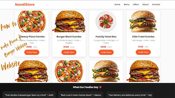 Responsive Pizza Burger Website Design |HTML CSS JavaScript Project  Step by Step Tutorial(No React)