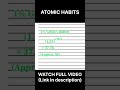 Atomic Habits book summary in just 4 minutes!