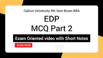 Calicut University 4th Sem Bcom BBA EDP MCQ Part 2