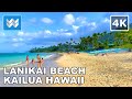 [4K] Lanikai Beach in Kailua Hawaii USA - Scenic Walking Tour &amp; Travel Guide 🎧 Relaxing Ocean Waves