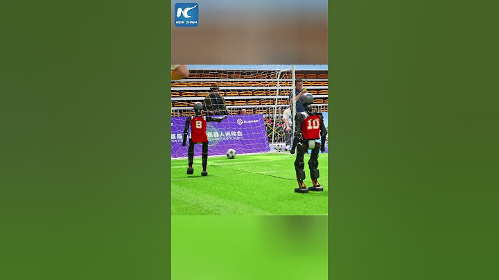 Robots play football in Wuxi, China
