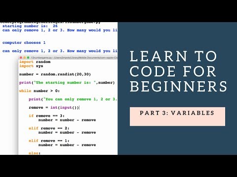 Learn to Code for Beginners 3: Variables