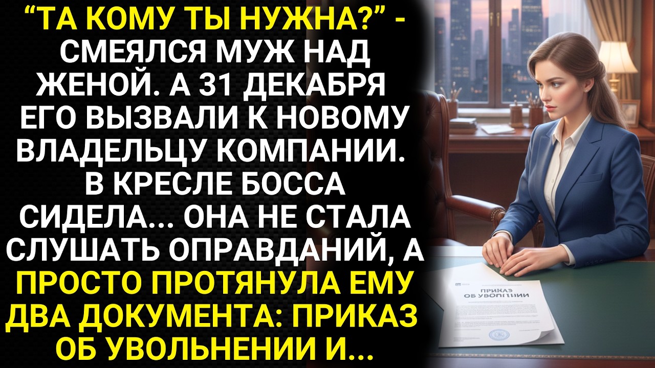 Кому ты нужна? - издевался с жены муж. Перед Новым Годом он узнал, кто его босс, и вылетел с работы