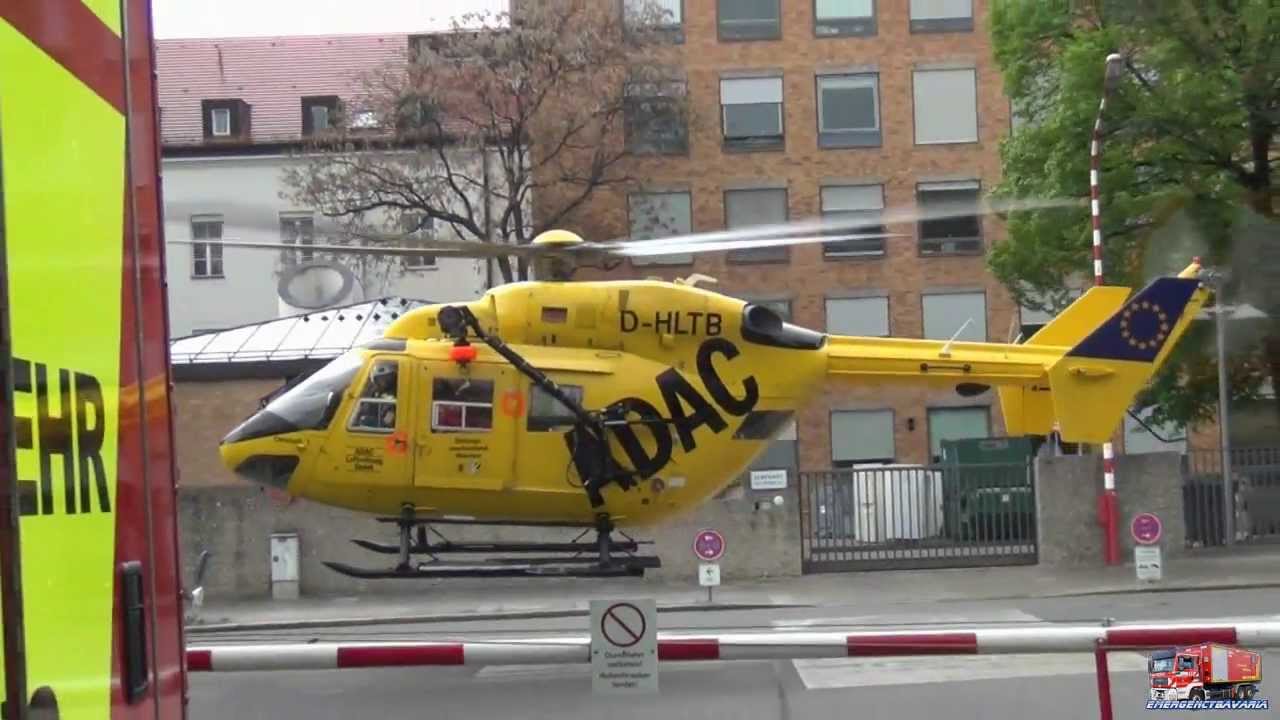 Rettungshubschrauber Christoph 1: Landung & Start (+ BF & RD München)