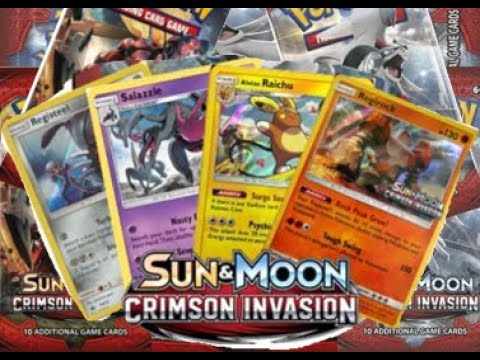Pokmon TCG: Sun and Moon Crimson Invasion Pre-Release Kit post-release  opening (Set released 2017)