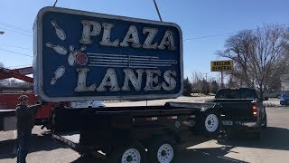 Neon Rescue Plaza Lanes Bowling Alley Sign
