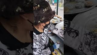 Stir Fried Rice Pin Noodles = 0.75 $ and Garlic Chives Cake = 0.25 $ #streetfood #cambodiafood