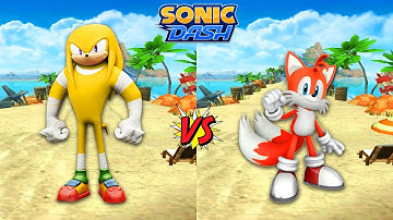 SONIC DASH - COLOR SWAPPED - YELLOW KNUCKLES vs RED TAILS FUNNY GAMEPLAY
