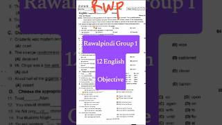12th English Rawalpindi Group 1 Objective part 2026