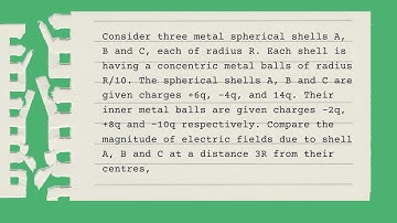 Consider three metal spherical shells A, B and C, each of radius R | CBSE 12 BOARD PHYSICS 2025 |