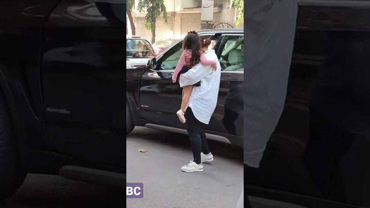 Neha Dhupia with her daughter snapped at icecream shop in Bandra