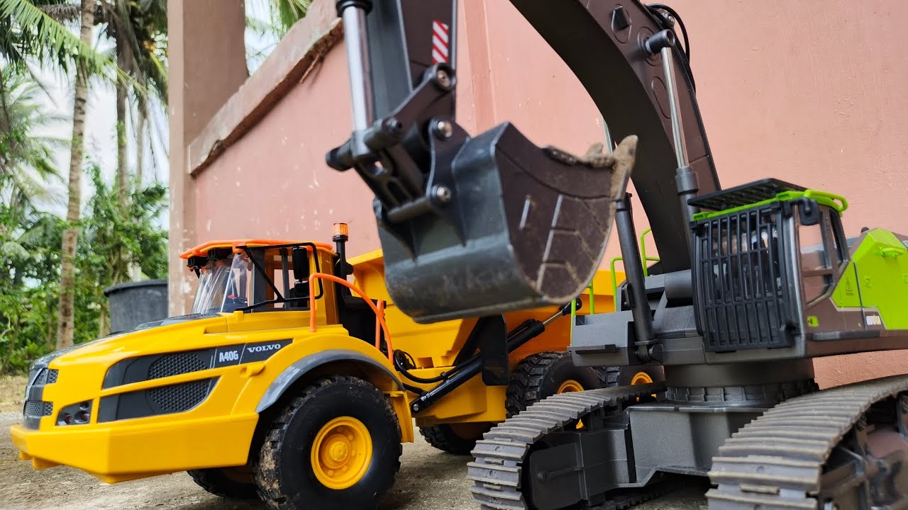 AMAZING POWER OF HUINA 1593 AND DOUBLE E E598 /| RC POWERHUB | HUINA | VOLVO | #excavator