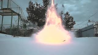 explosion of firecrackers in slow motion